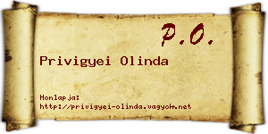 Privigyei Olinda névjegykártya